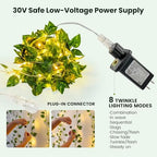 HEYFUNi Vines with Lights 23FT, Faux Pothos String Lights Plug in - Image 2