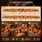 Solar Fall Garland with Lights, Maple Leaf Outdoor Indoor (10ft-BAT, 3PC) - Image 4