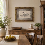 Gold Framed Duck Wall Art, Farmhouse Gingham Canvas Print, 16x12 - Image 6