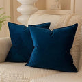 JUSPURBET 28x28 Velvet Decorative Throw Pillow Covers Set of 2,Navy Blue by JUSPURBETHOME