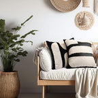 Oudain Tufted Pillow,Classic Style,Black,White,18 X 18 Inch - Image 4