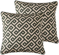 ISAENNE Vintage Linen Square Throw Pillow Cover,Set of 2,18"x18"-Murad B by Isaennehomedecoration