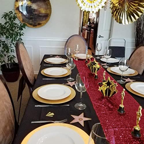 Burgundy Sequin Table Runner 12 Pack, 12x72 Glitter Table Runners - Image 4