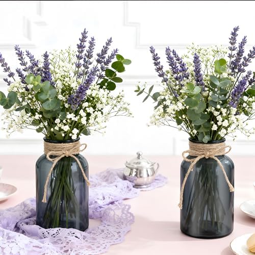 12 Pack Mason Jar Vases for Centerpieces, Black Glass Flower Vase - Image 4