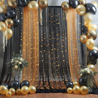 20x10ft Black Tulle Backdrop Curtain with Lights String for Parites, Sheer Backdrop Curtains for Wedding Baby Shower Birthday Party Photo Shoot Decorations - Image 4