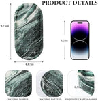 Koville Green Marble Tray for Bathroom Countertop, 10"x5" Natural Marble Vanity Tray Perfume Trays for Dresser, Stone Jewelry Dish Candle Holder for Home Decor, Stone Catchall Trays - Image 2