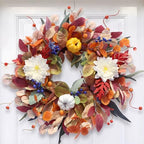 Fall Wreaths for Front Door 24 inch Wreath with Storage Bag by AmoriseArtificialFLowers