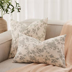 100% Cotton French Pastoral Throw Pillow Covers Set of 2, 24x24 Inch Double Sided/Green, Farmhouse Decorative Cushion Covers for Sofa Bed Living Room Home Decor - Image 4