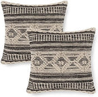 · REDEARTH · Textured Handwoven Throw Pillow Cases - Diamond Virgule Black by REDEARTH