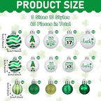 VIHOSE 40 Pcs St. Patrick's Day Ball Ornament-Lucky Shamrock Ornaments for Tree,Green White Clover Hanging Decorations,Assorted Plastic Hanging Balls Decors for Irish Festival Home Party Festival - Image 3