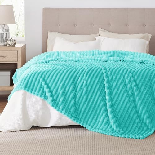 Bedsure Soft Full Size Fleece Blankets for Bed Blue Fog 84"x90" - Image 6