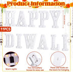 Aurelema 11 Pcs Happy Diwali Decorations, LED Letter Lights Sign - Image 2