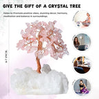 Crocon Rose Quartz Crystal Tree with White Aura Base Tree of Life Décor - Image 4