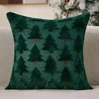 Allorry Christmas Pillow Covers 20x20 inch Set of 2 Christmas Decorations Soft Plush Faux Fur Wool Green Christmas Tree Throw Pillow Cases Winter Holiday Decor for Sofa Living Room PT-012P20 - Image 4