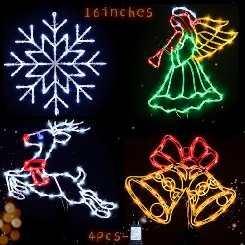 TRWYMZ Christmas Decorations - 16" Christmas Window Silhouette Lights by TRWYMZ