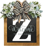 16'' Personalized Last Name Welcome Sign, Door Wreaths for Front Door Outside, Spring Wreath for Front Door Decor, Farmhouse New Home Gifts for Home (Z) by Jxueych