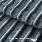 Pallene Faux Fur Decorative Throw Pillow Covers 20x20 Set of 2, Ombre Blue - Image 2