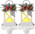 Therwen 2 Pcs Christmas Stocking Holders Lantern, LED, Classic, White by Therwen