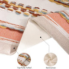 Boho Tufted Throw Pillow Covers 18x18 Set of 2 Orange - Image 3