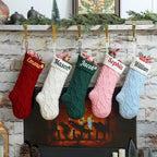Personalized Christmas Stockings,Custom Embroidered Name & Monogram Knit Stockings for Kids,Family - Raised Ridged Cable Knit 18" Christmas Stocking for Fireplace Holiday Decor(10 Pack) - Image 5