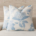 Foindtower Set of 2 Linen Floral Vintage Throw Pillow Covers Neutral Accent Decorative Cozy Cushion Covers Farmhouse Boho Home Decor for Sofa Chair Couch Bedroom Living Room,20×20 Inch,Sky Blue by Foindtower