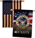 US Navy House Flag - Pack Armed Forces USN Seabee United State American Military Veteran Retire Official USA Vintage Applique - Decoration Banner Small Garden Yard Gift Double-Sided Made in 28 X 40 by Unknown