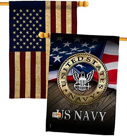 US Navy House Flag - Pack Armed Forces USN Seabee United State American Military Veteran Retire Official USA Vintage Applique - Decoration Banner Small Garden Yard Gift Double-Sided Made in 28 X 40 by Unknown