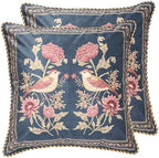 patdrea Designer Velvet Throw Pillow Cover,Set of 2,18"x18"-OldgardenB by patdrea