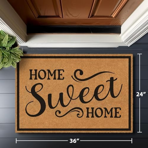 Barnyard Designs Natural Coir Non-Slip Doormat (24x36, Home Sweet Home) - Image 3