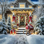 prelit 6ft Christmas Garland with 25 LED Lights with Timer, prelit red White Garland with Plenty Hand-Painted Ornaments,Festive Lighted Winter Decor for Front Door, Mantel, Stair & Fireplace - Image 7