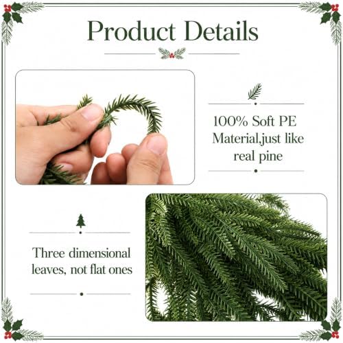2 Pack 4.4ft Christmas Mirror Garland, Artificial Cedar Swag for Mirror - Image 3