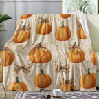 Pumpkin Blanket, Autumn Harvest Fleece Throw Blanket Twin XL Size for Couch Bed Sofa, Fall Seasonal Blankets and Throws, Decor & Gifts, Super Soft Plush Flannel Blanket, 66x90 by Unknown