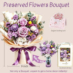 Preserved Flowers Bouquet, Purple Roses Forever Flowers for Delivery - Image 4