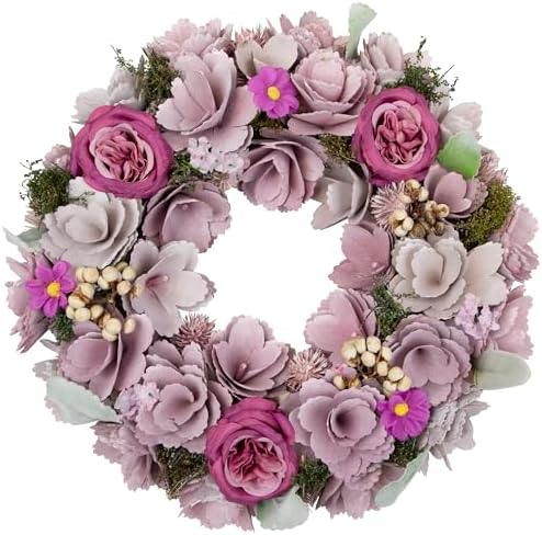 Northlight Wooden Floral Artificial Spring Wreath Dried Foliage 13.5" by Northlight