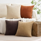 MIULEE Fall Decorative Throw Pillow Covers Chocolate Brown Rust 18x18 - Image 2
