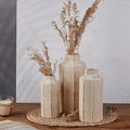Ceramic Rustic Farmhouse Vase Set of 3,Ice Cracked Glazed Terracotta Vase by LUKA