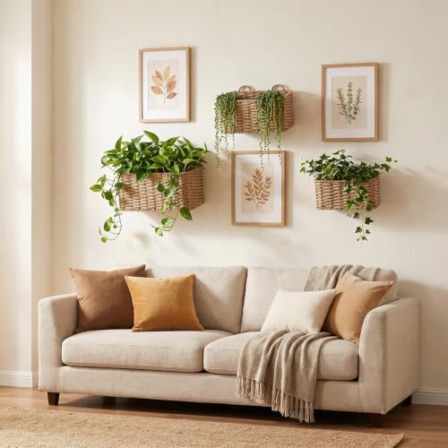 3 Pcs Wall Hanging Baskets, Wicker Baskets for Wall - Image 7