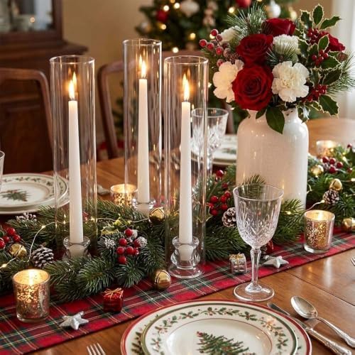 Hurricane Glass Candle Holders 18pcs Candlestick Holders for Taper Candles Centerpieces for Tables Wedding Birthday Party Home Decor - Image 5