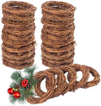 25 Pieces 4.72 Inch Natural Grapevine Wreath, Small Grapevine Wreaths, Vine Branch Wreath, for Christmas, Weddings, DIY Crafts, Parties and Festive Holiday Ornaments by KUKLIPJIM