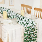 18 Pack 144 FT Artificial Flower Garland Fake White Roses Vines Flowers - Image 2
