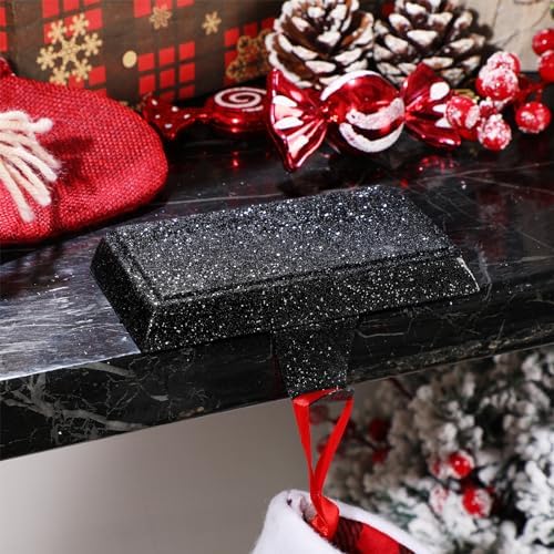 Huwena Metal Christmas Stocking Holders Shiny, Stylish, Black, 12 Pcs - Image 3