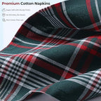 Ramanta Home Plaid Tartan Christmas Cloth Napkins Set of 12 - Green - Image 6