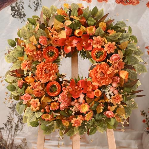 26" Large Front Door Wreath, Fall Wreaths for Front Door, Fall Decor, 1Pc - Image 2