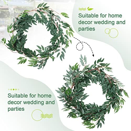 5 Pcs Willow Leaves Garland, 6 ft Willow Vines, Artificial Greenery Garland - Image 4