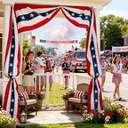 4th of July Decorations - Patriotic Door Decorations American Flag Bunting Banner for for Independence Day Porch Decor (1 Pack) - Image 2