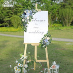 Pack of 2 Artificial Flowers for Backdrop Decoration, Wedding Arch Flowers,Reception Welcome Sign, Eucalyptus Garland, Suited to Aisle Decor and Wedding Arches(Blue) - Image 2