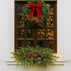 Yalikop 1 Pcs 24.5 Inch Christmas Swags with Light, Pine Cone - Image 6