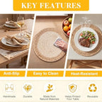 Britimes Table Runner Set, 26 Pack, for Kitchen Decor, Boho Spiral Lattice - Image 6