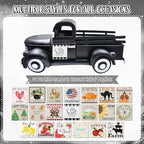Pumpkin Decor 13.4" Farmhouse Vintage Truck with 20 Magnets, Black - Image 2