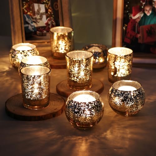 DEVI 48PCS Assorted Votive Candle Holders, Mercury Glass Candle Holder for Party,Wedding Centerpieces for Tables,Birthday Table Decor - Image 6